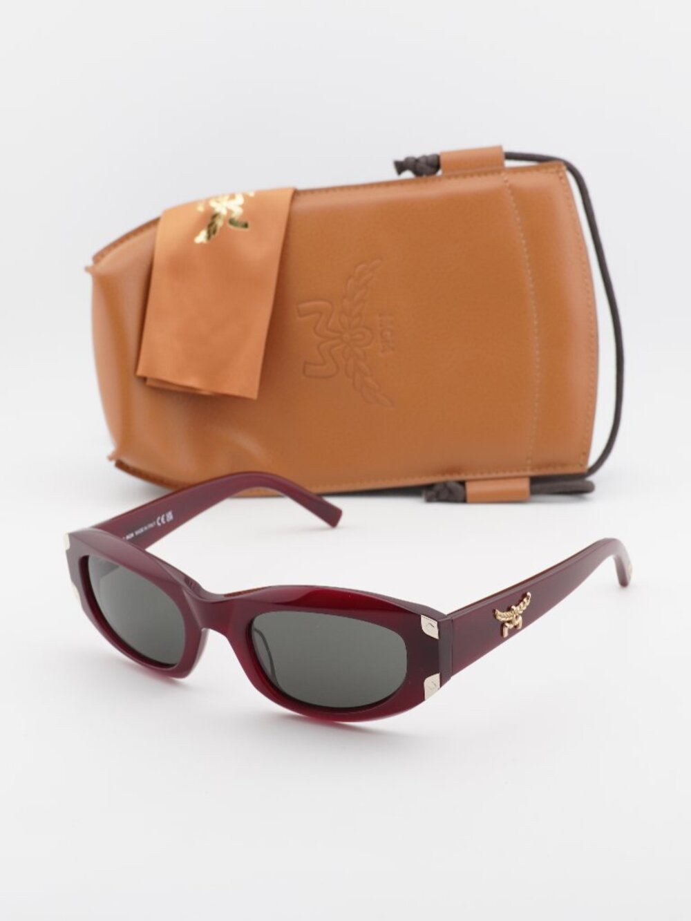 MCM MW0006 69A Oval Sunglasses – Bordeaux / Brown